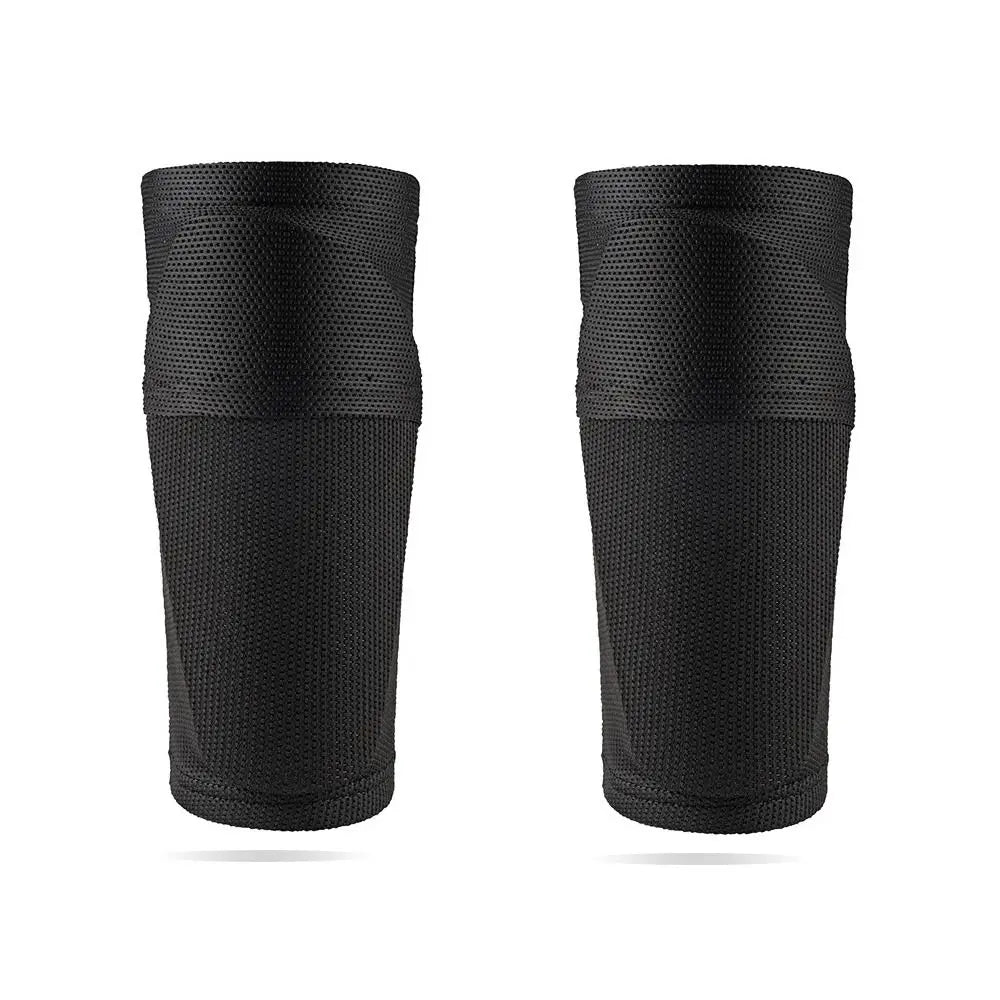 1Pair Soccer Shin Guard Football Crashproof Calf Protector Nylon Leg Sleeves Sock Shin Protector with Pocket Training Protection