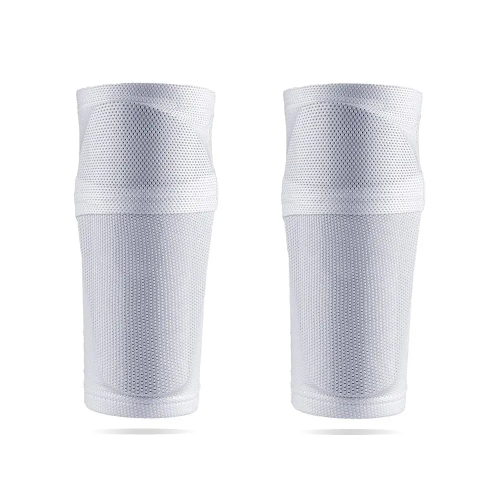 1Pair Soccer Shin Guard Football Crashproof Calf Protector Nylon Leg Sleeves Sock Shin Protector with Pocket Training Protection
